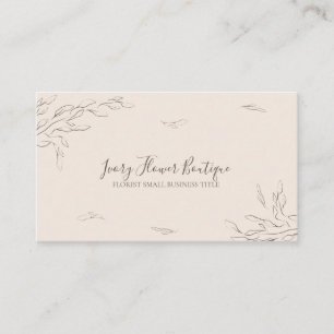 Floral Ivory Simple Boho Event Planner Visitekaartje