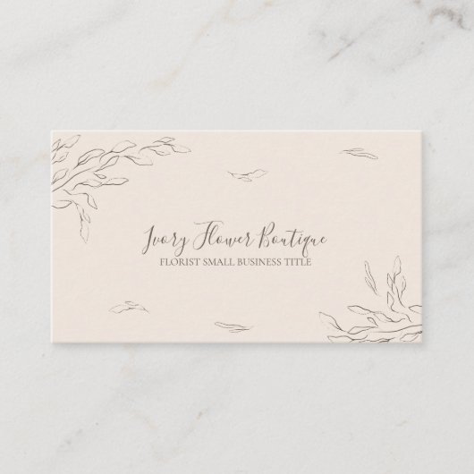 Floral Ivory Simple Boho Event Planner Visitekaartje (Voorkant)
