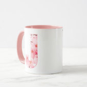 Floral J Initial Mug | Personalized Name & Traits (Devant gauche)