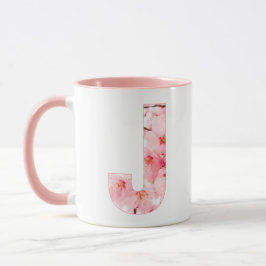 Floral J Initial Mug | Personalized Name & Traits Mok