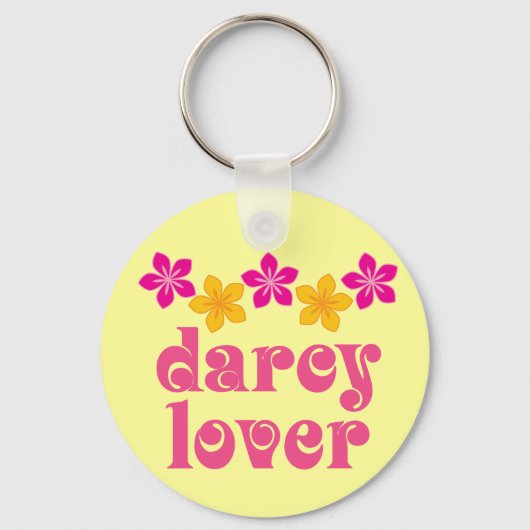 Floral Jane Austen Darcy Lover Gift Sleutelhanger (Voorkant)