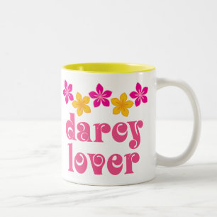 Floral Jane Austen Darcy Lover Gift Tweekleurige Koffiemok