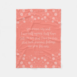 Floral Jane Austen Persuasion Love Letter Quote Fleece Deken