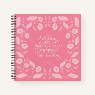 Floral Jane Austen Pride & Prejudice Bookish Quote Notitieboek