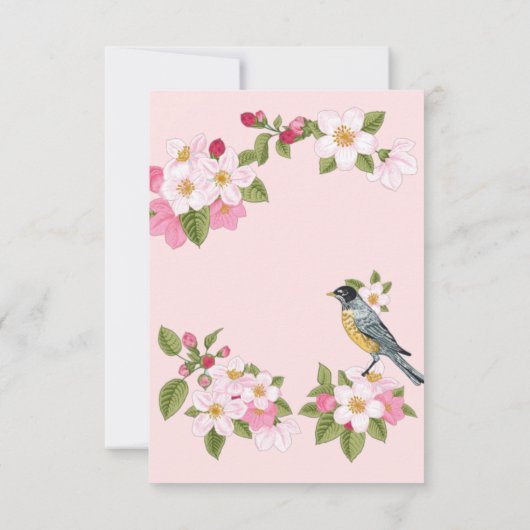 Floral Japans stijl Weddenschap Aankondiging (Achterkant)