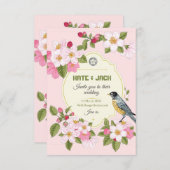 Floral Japans stijl Weddenschap Aankondiging (Voorkant / Achterkant)