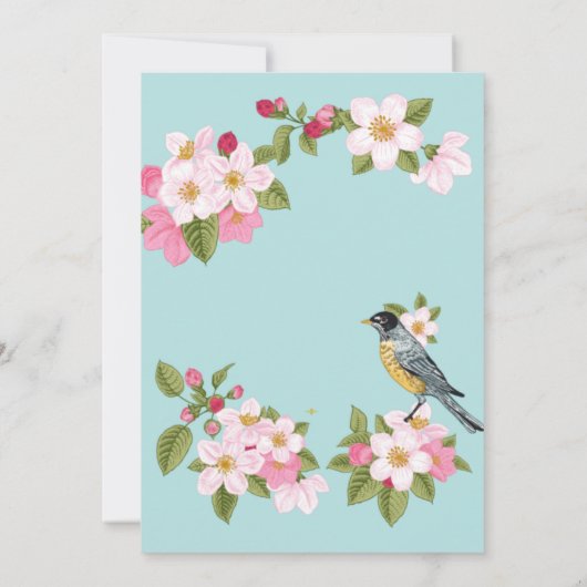 Floral Japans stijl Weddenschap Bedankkaart (Achterkant)