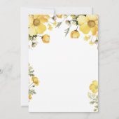 Floral jaune 90e anniversaire Invitation (Dos)