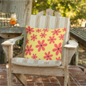 Floral Jaune Coussin décoratif - Fleurs rouges (Chaise)