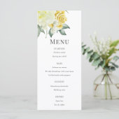 Floral jaune | Menu plat Mariage (Debout devant)