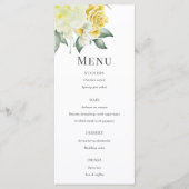 Floral jaune | Menu plat Mariage (Devant)