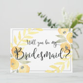 Floral Jaune Serez-Vous Mes Cartes De Femme D'Accu (Debout devant)