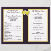 Floral jaune violet blanc, Programme de mariage de (Dos)