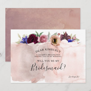 Floral, je wordt mijn bruidsmeisje Kaart