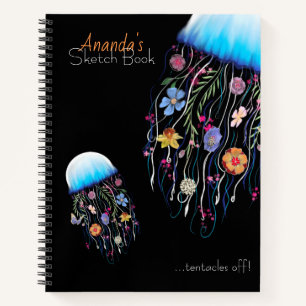 Floral Jellyfish personaliseren Notitieboek