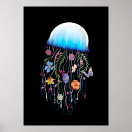Floral Jellyfish print