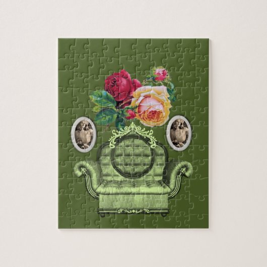 Floral Jigzaag Puzzle Legpuzzel (Verticaal)