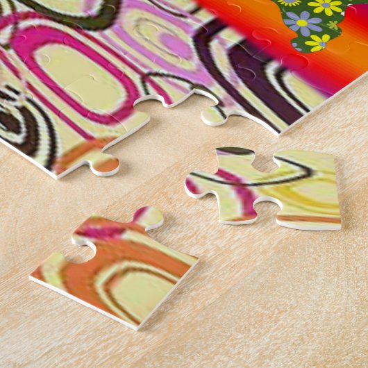 Floral Jigzaag Puzzle Legpuzzel (Zijkant)