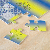 Floral Jigzaag Puzzle Legpuzzel (Zijkant)