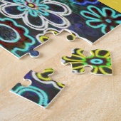 Floral Jigzaag Puzzle Legpuzzel (Zijkant)