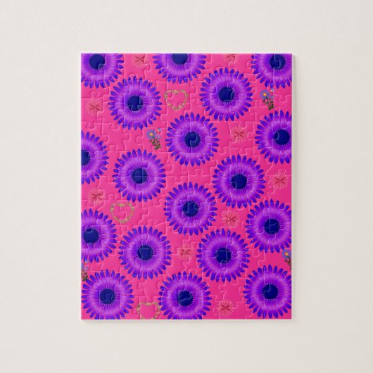 Floral Jigzaag Puzzle Legpuzzel (Verticaal)