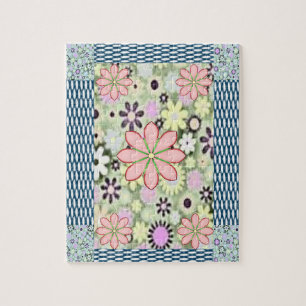 Floral Jigzaag Puzzle Legpuzzel