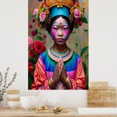 Floral jonge prinses poster (Keuken)