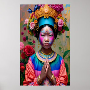 Floral jonge prinses poster