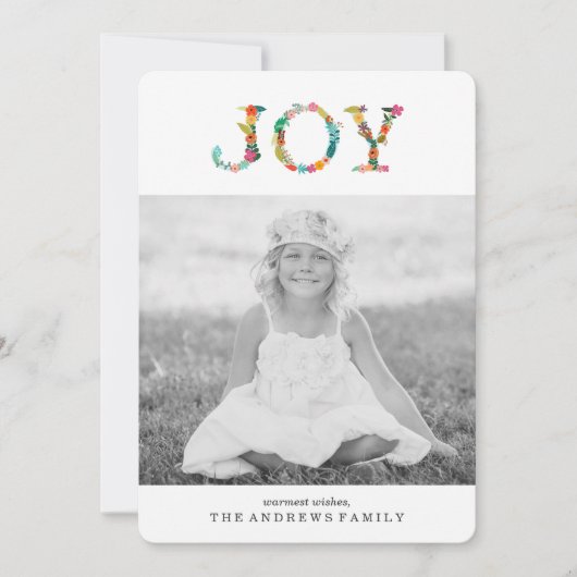 Floral Joy | Carte photo de vacances moderne (Devant)