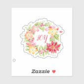 Floral Joy Medley Krans Custom-Cut Vinyl Sticker (Vel)