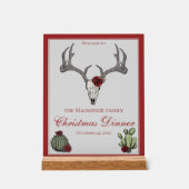 Floral Joyeux Noël Cerf Tête Crâne Cactus (Recto)