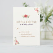 Floral Jumping the Broom Wedding RSVP Response (Staand voorkant)