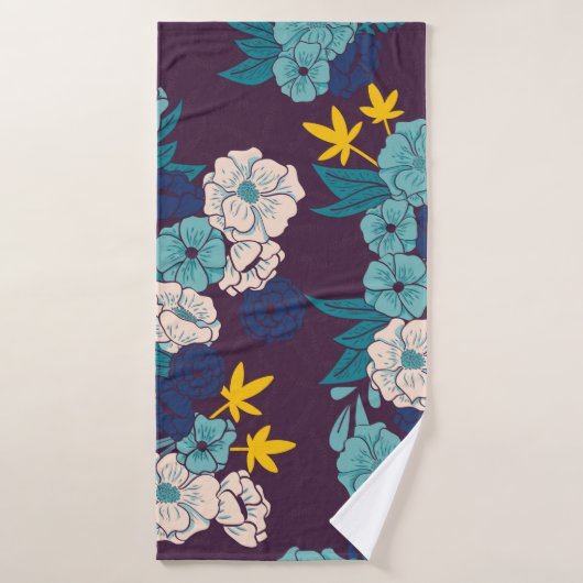 Floral jungle with snakes seamless pattern, tropic (Serviette de bain)