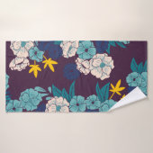 Floral jungle with snakes seamless pattern, tropic (Serviette de bain)