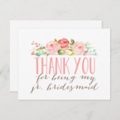 Floral Junior Bridesmaid Merci (Devant / Derrière)