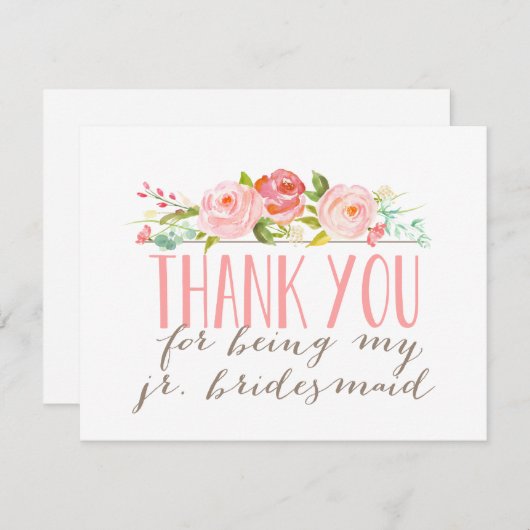 Floral Junior Bridesmaid Merci (Devant / Derrière)