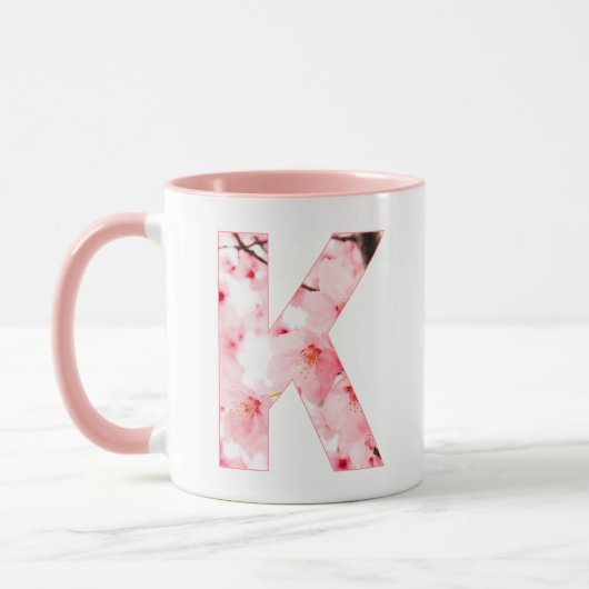 Floral K Initial Mug | Personalized Name & Traits (Gauche)
