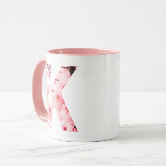 Floral K Initial Mug | Personalized Name & Traits (Devant gauche)