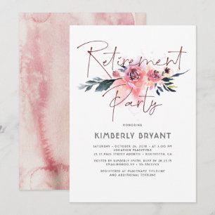 Floral kalligrafie Elegant Moderne Pensioen Partij Kaart