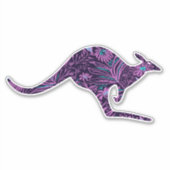 Floral Kangaroo Sticker (Voorkant)