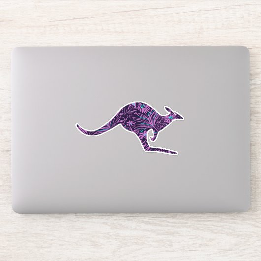 Floral Kangaroo Sticker (Computer)