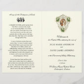 Floral katholiek latijn mis bruiloft programma (Voorkant)