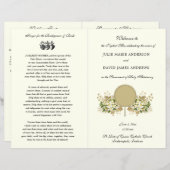 Floral Katholieke bruiloft programma (Voorkant / Achterkant)