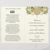 Floral Katholieke bruiloft programma (Voorkant)