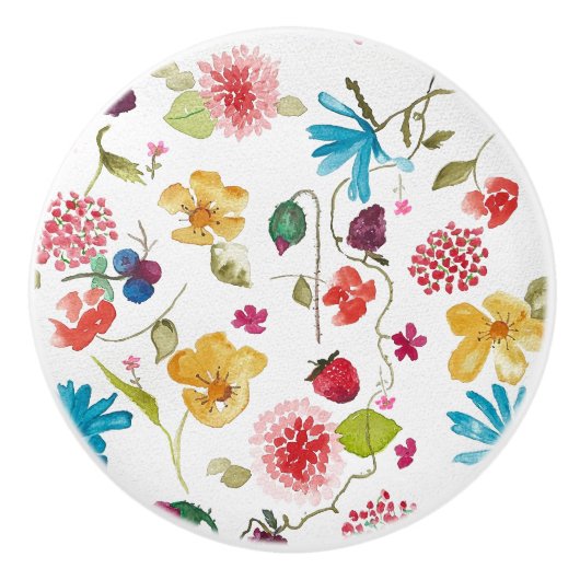 Floral keramische knop (Voorkant)