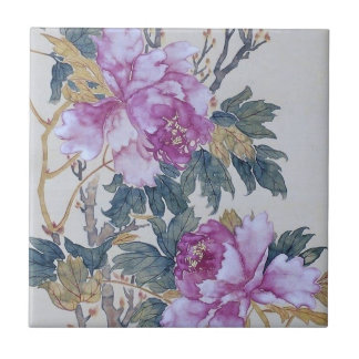 Floral keramische Tegel, klein (4,25 inch x 4,25 i Tegeltje