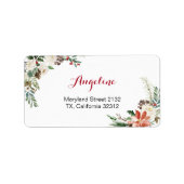 Floral kerstbruiloft Modern Address Label (Voorkant)