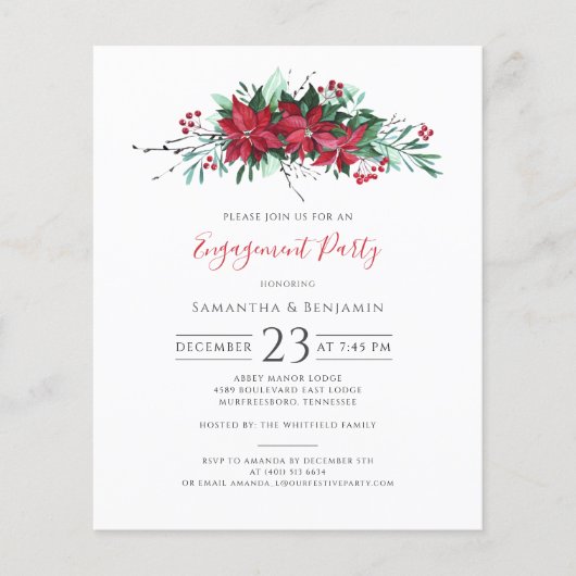 Floral kerstfeestdag Berries nodigt uit (Voorkant)