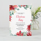 Floral-kerstfeestelijke uitnodiging (Staand voorkant)