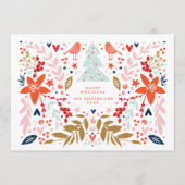 Floral Kerstmis feestdag Kaart (Voorkant)